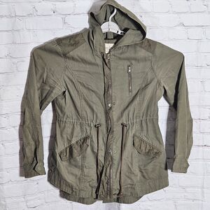 American Rag Cie Womens L Jacket Army Green Full Zip Casual Classic Outerwear